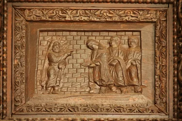 Tafel von der Tür aus dem 5. Jahrhundert: Der auferstandene Christus erscheint seinen Jüngern